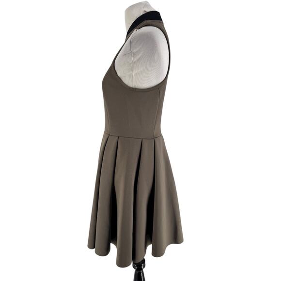 T By Alexander Wang Olive Taupe Neoprene Sleeveless A-Line Dress Size Medium - Picture 2 of 5